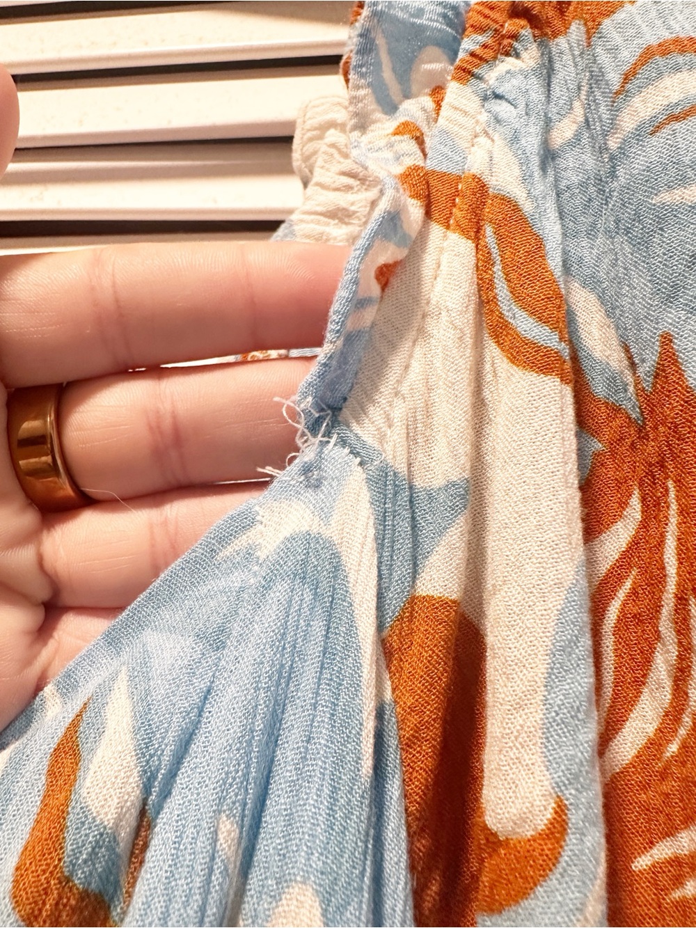 Vestique Hawaiian Escape Maxi Dress Blue Burnt Orange S - Picture 13 of 13